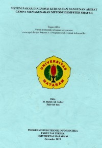 Sistem Pakar Diagnosis Kerusakan Bangunan Akibat Gempa menggunakan  Metode Dempster Shafer