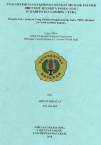 ANALISIS INDEKS KEKERINGN DENGAN METODE PALMER DROUGHT SEVERITY INDEX (PDSI) DI KABUPATEN LOMBOK UTARA