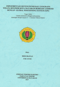 IMPLEMENTASI SISTEM INFORMASI GEOGRAFIS DAERAH WISATA KULINER KOTA MATARAM BERBASIS ANDROID DENGAN GLOBAL POSITIONING SYSTEM (GPS)