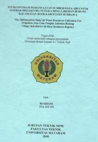 STUDI OPTIMASI PEMANFAATAN SUMBER DAYA AIR UNTUK DAERAH IRIGASI UMA PUNGKA DESA LABUHAN BURUNG KACAMATAN BUER KABUPATEN SUMBAWA
