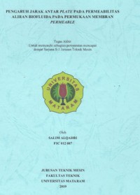 PENGARUH JARAK ANTAR PLATE PADA PERMEABILITAS ALIRAN BIOFLUIDA PADA PERMUKAAN MEMBRAN PERMEABLE. Effect Of Distance Between Plates On The Permeability Of Biofluida Flow On The Surface Of Permeable Membrane