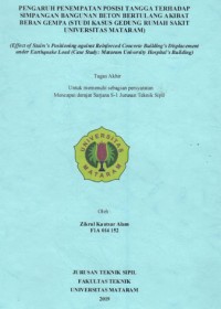 PENGARUH PENEMPATAN POSISI TANGGA TERHADAP SIMPANGAN BANGUNAN BETON BERTULANG AKIBAT BEBAN GEMPA (STUDI KASUS GEDUNG RUMAH SAKIT UNIVERSITAS MATARAM)