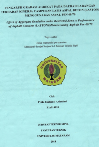 PENGARUH GRADASI AGREGAT PADA DAERAH LARANGAN  TERHADAP KINERJA CAMPURAN LAPIS ASPAL BETON (LASTON) MENGGUNAKAN ASPAL PEN 60/70