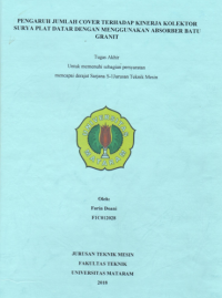 Image of Pengaruh jumlah cover terhadap kinerja kolektor surya plat datar dengan menggunakan absorber batu granit