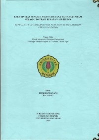 EFEKTIVITAS FUNGSI TAMAN UDAYANA KOTA MATARAM SEBAGAI DAERAH RESAPAN AIR HUJAN