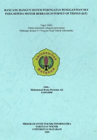 RANCANG BANGUN SISTEM PERINGATAN PENGGANTIAN
OLI PADA SEPEDA MOTOR BERBASIS INTERNET OF THINGS
(IoT)