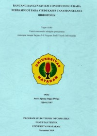 Rancang Bangun Sistem Conditioning Udara Berbasis IoT Pada Studi Kasus Tanaman Selada Hidroponik