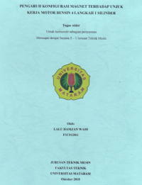 Image of PENGARUH KONFIGURASI MAGNET TERHADAP UNJUK KERJA MOTOR BENSIN 4 LANGKAH 1 SILINDER